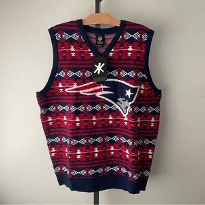 NFL New England Patriots Knit Sweater Vest Sports Football Mens XL NWT